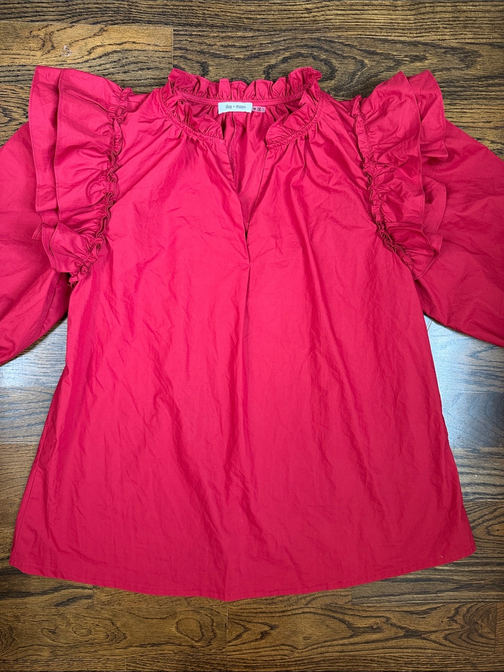 Day + Moon Ruffle Blouse Size Medium - Picture 1 of 4